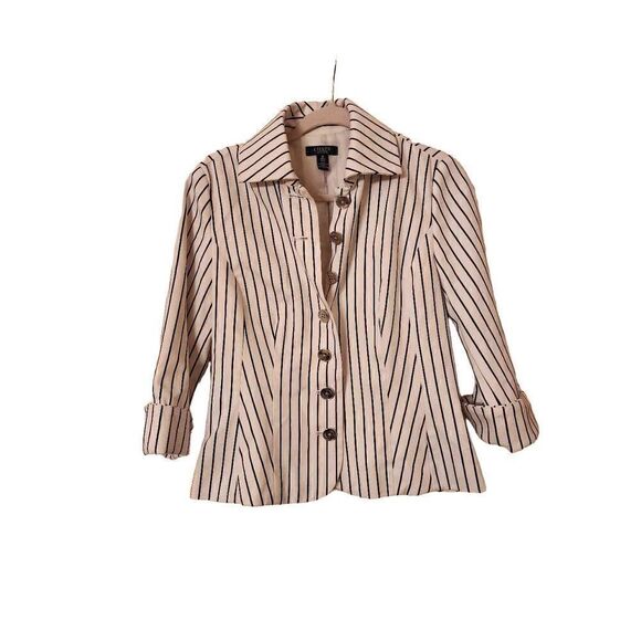 Chaps pinstripe blue and white nautical blazer Size Medium - Picture 1 of 8